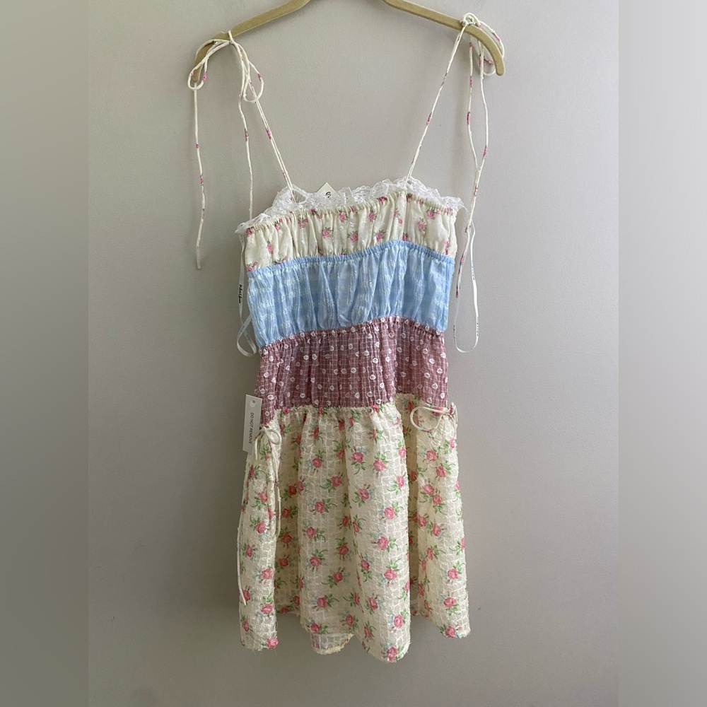 For Love & Lemons Elula Mini Dress XXS 2XS pink floral new nwt - Picture 7 of 8